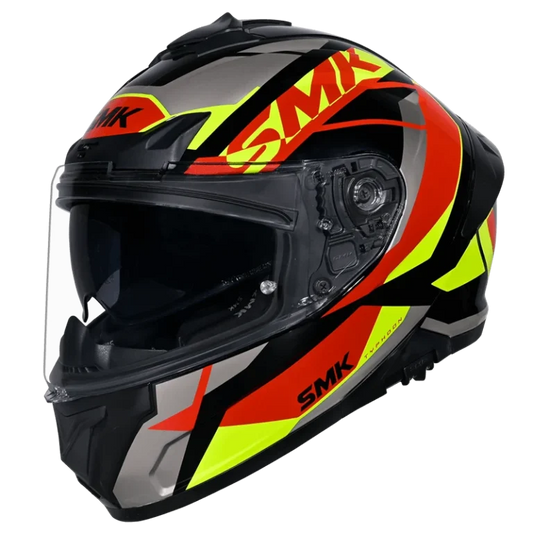 SMK HELMET TYPHOON STYLE MATT BLACK RED YELLOW (MA234)