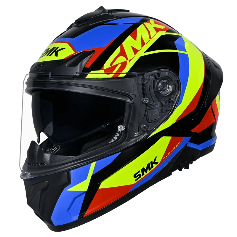 SMK HELMET TYPHOON STYLE BLACK BLUE FLUO YELLOW (GL254)