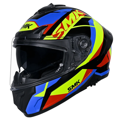 SMK HELMET TYPHOON STYLE BLACK BLUE FLUO YELLOW (GL254)
