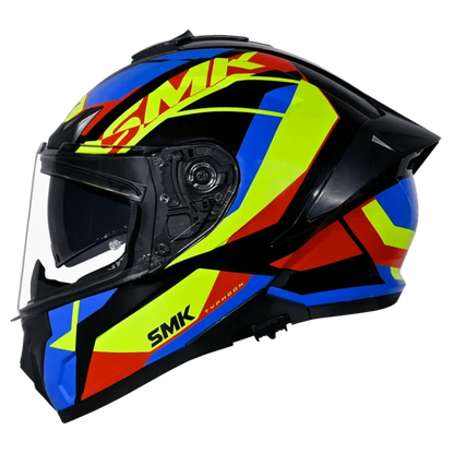 SMK HELMET TYPHOON STYLE BLACK BLUE FLUO YELLOW (GL254)