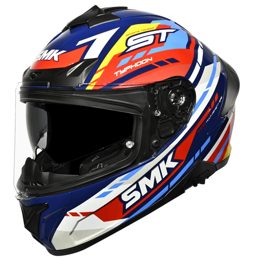 SMK HELMET TYPHOON TOURER BLUE RED YELLOW (GL534)