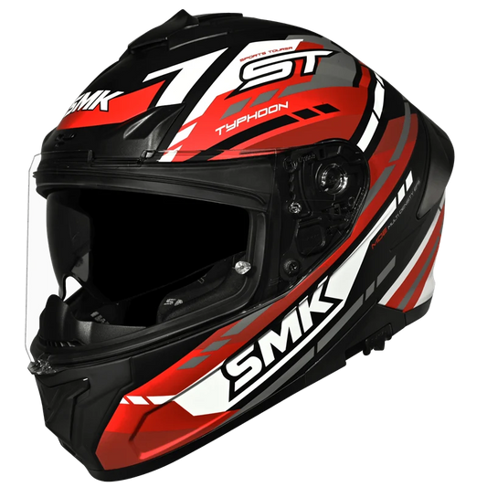 SMK HELMET TYPHOON TOURER BLACK RED WHITE (GL231)