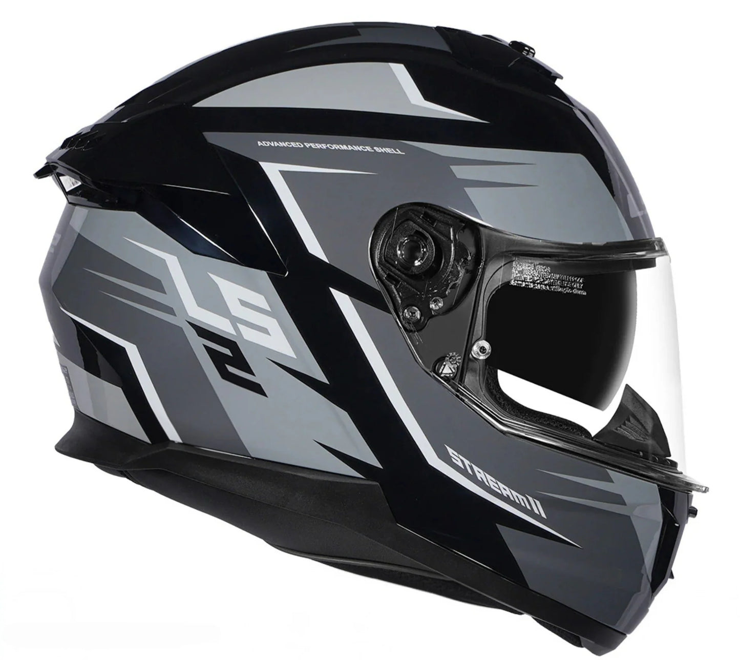 LS2 HELMET FF320 STREAM II METEOR BLACK GREY