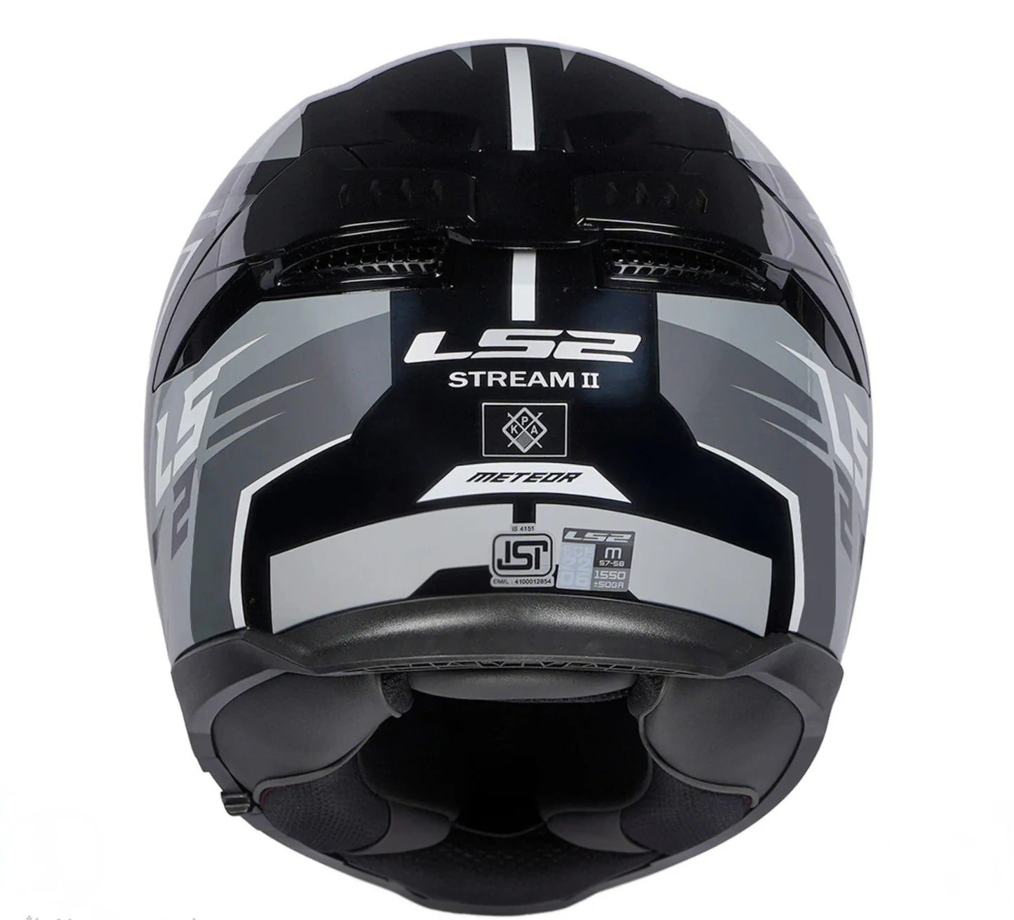 LS2 HELMET FF320 STREAM II METEOR BLACK GREY