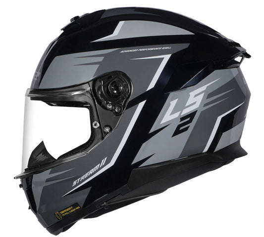 LS2 HELMET FF320 STREAM II METEOR BLACK GREY
