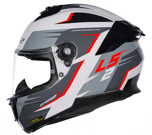 LS2 HELMET FF320 STREAM II METEOR  WHITE RED