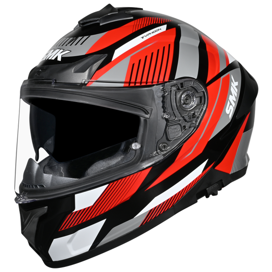 SMK HELMET TYPHOON STYLE MATT BLACK RED GREY (MA236)