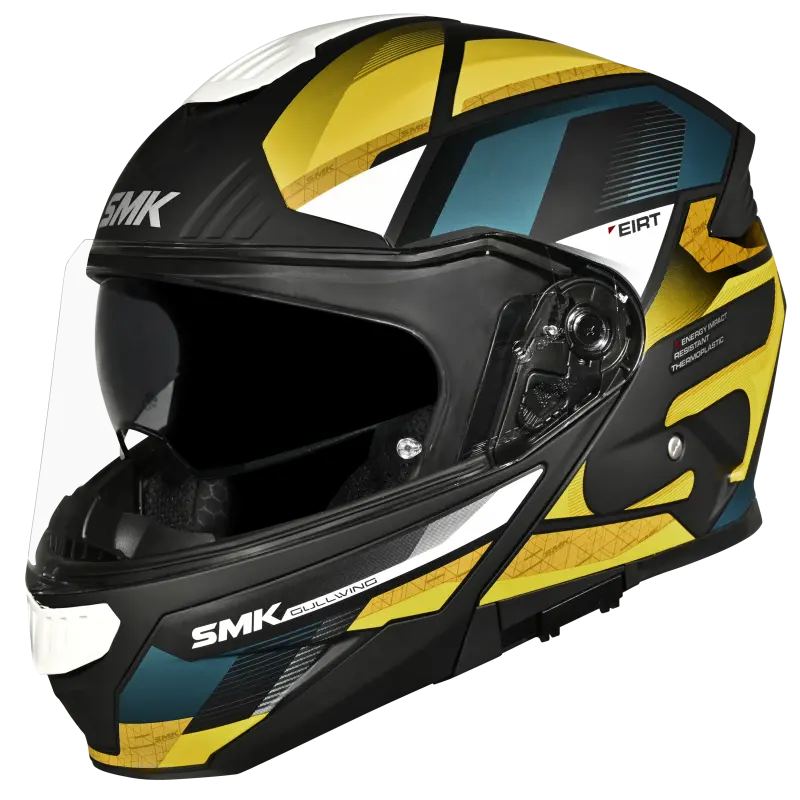 SMK HELMET GULLWING VENTURE BLACK YELLOW GREEN (GL248)