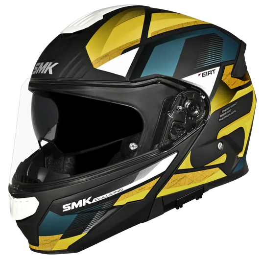 SMK HELMET GULLWING VENTURE BLACK YELLOW GREEN (GL248)