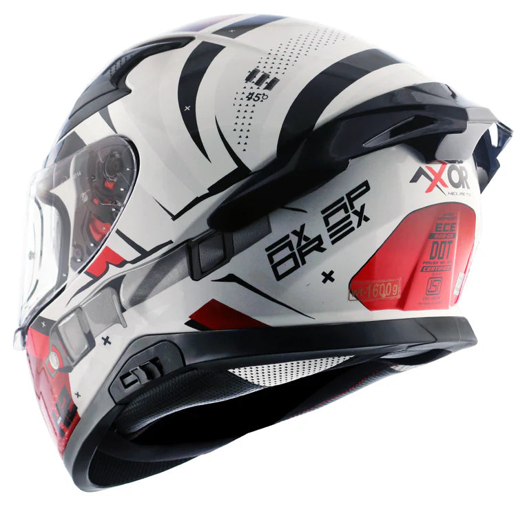 AXOR HELMET APEX HEX 2 WHITE RED