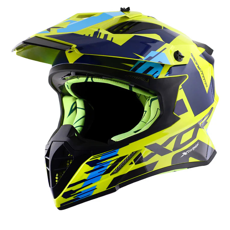 AXOR HELMET XCROSS X1 NEON YELLOW BLUE