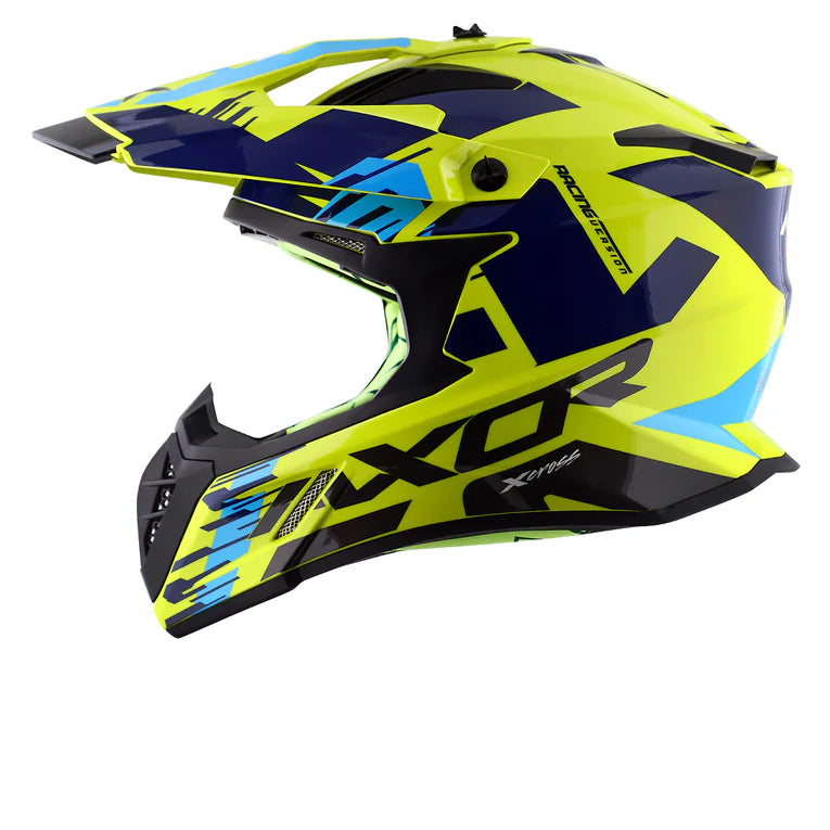 AXOR HELMET XCROSS X1 NEON YELLOW BLUE