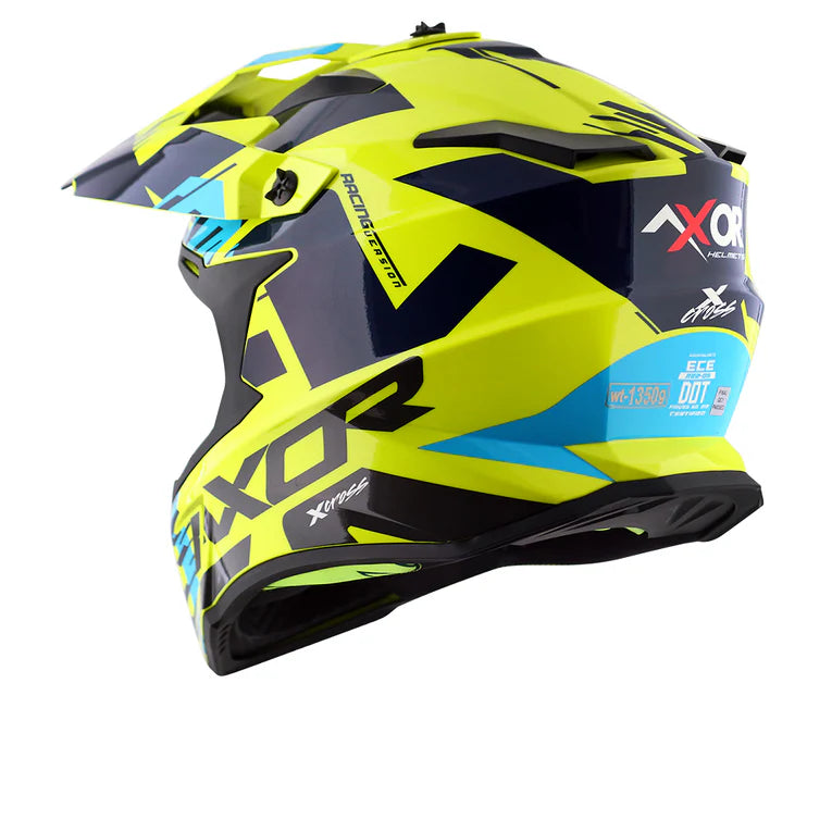 AXOR HELMET XCROSS X1 NEON YELLOW BLUE