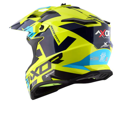 AXOR HELMET XCROSS X1 NEON YELLOW BLUE