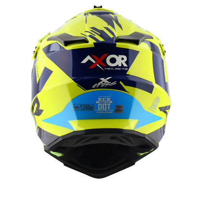 AXOR HELMET XCROSS X1 NEON YELLOW BLUE