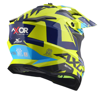 AXOR HELMET XCROSS X1 NEON YELLOW BLUE