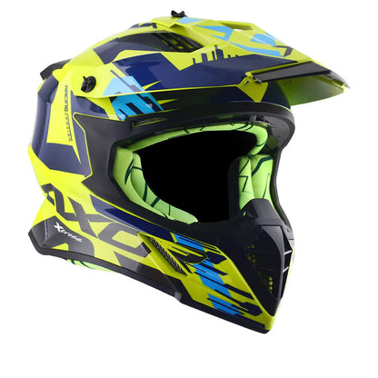 AXOR HELMET XCROSS X1 NEON YELLOW BLUE
