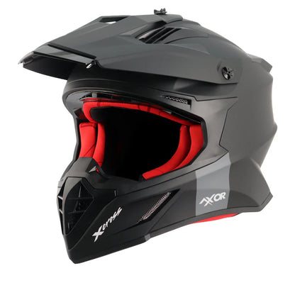 AXOR HELMET X-CROSS SINGLE COLOR DULL BLACK RED