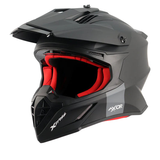 AXOR HELMET X-CROSS SINGLE COLOR DULL BLACK RED