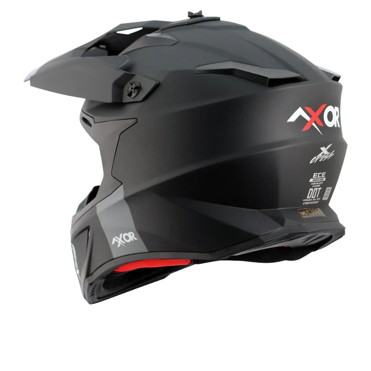 AXOR HELMET X-CROSS SINGLE COLOR DULL BLACK RED