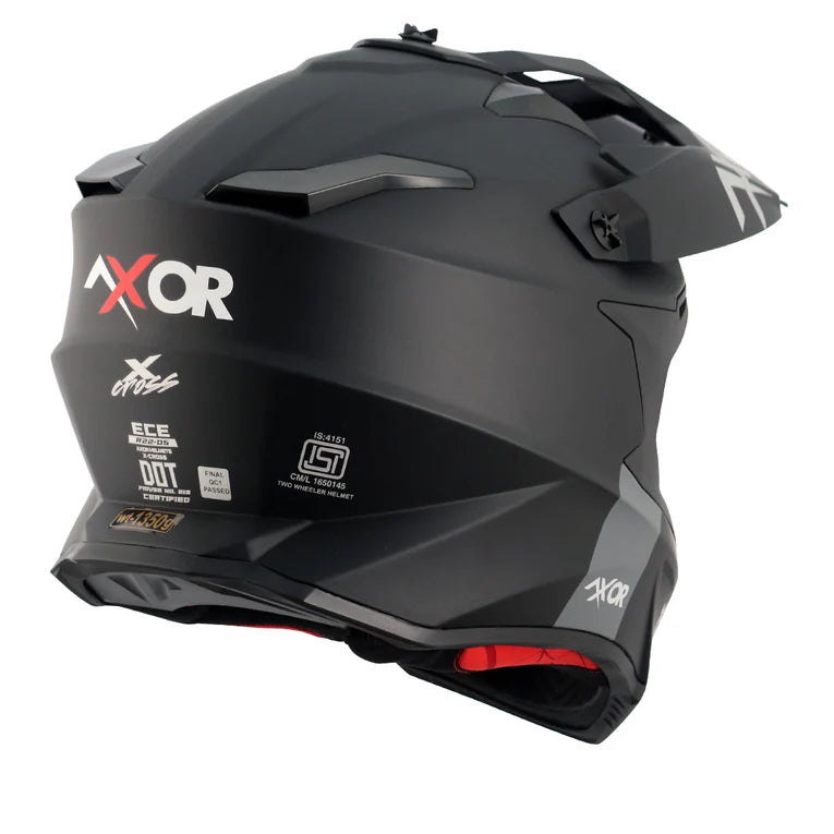 AXOR HELMET X-CROSS SINGLE COLOR DULL BLACK RED
