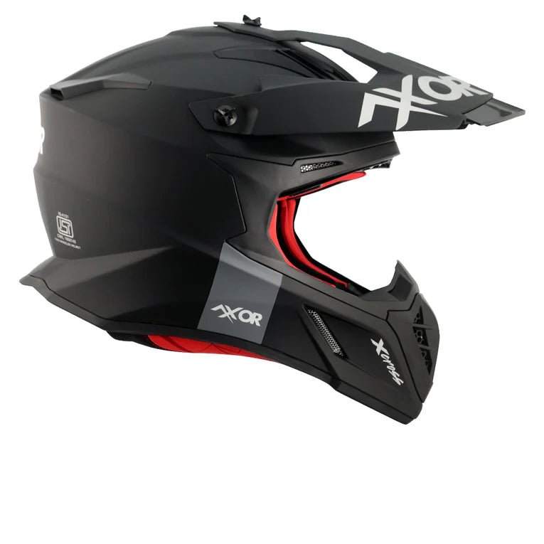 AXOR HELMET X-CROSS SINGLE COLOR DULL BLACK RED