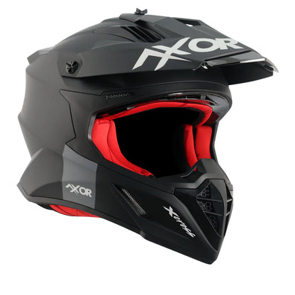 AXOR HELMET X-CROSS SINGLE COLOR DULL BLACK RED