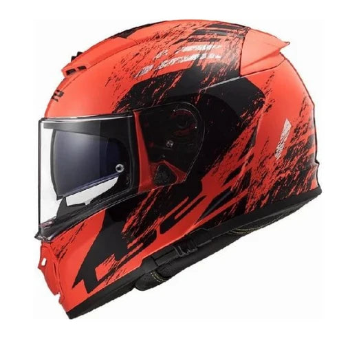 LS2 HELMET FF390 BREAKER EVO MATT BLACK ORANGE ANIMAL