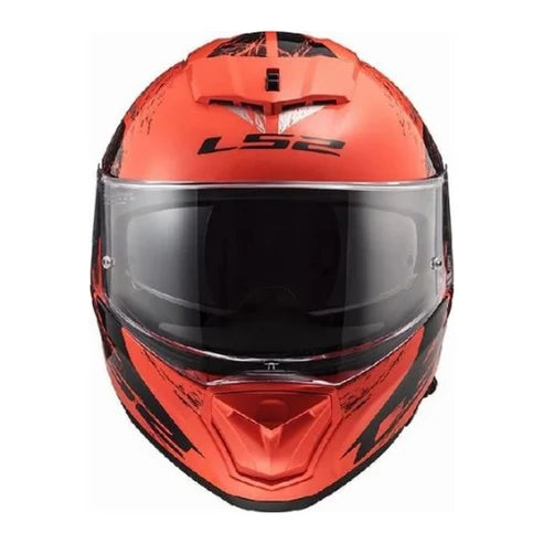 LS2 HELMET FF390 BREAKER EVO MATT BLACK ORANGE ANIMAL