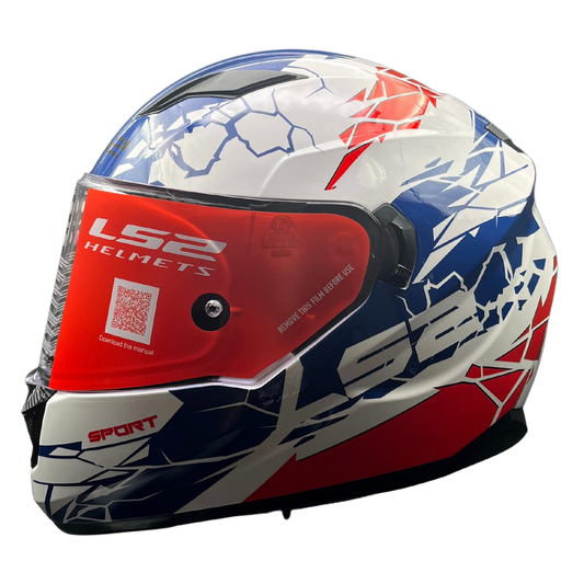 HELMET LS2 FF320 IMPACT WHITE BLUE RED