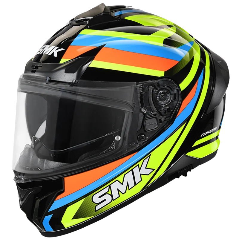SMK HELMET TYPHOON FREERIDE MATT BLACK FLUO BLUE (MA245)