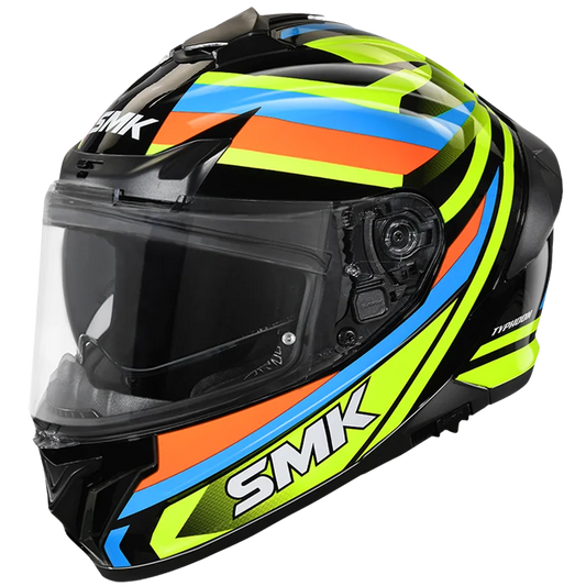 SMK HELMET TYPHOON FREERIDE MATT BLACK FLUO BLUE (MA245)