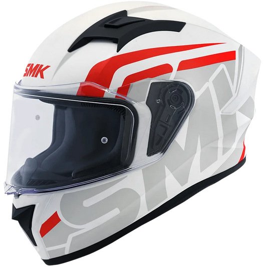 SMK HELMET STELLAR STAGE MATT WHITE GREY RED (MA163)
