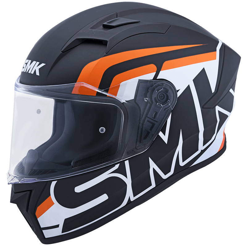 SMK HELMET STELLAR SP STAGE MATT BLACK WHITE ORANGE (MA217)