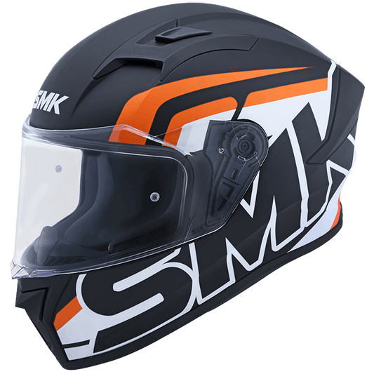 SMK HELMET STELLAR SP STAGE MATT BLACK WHITE ORANGE (MA217)